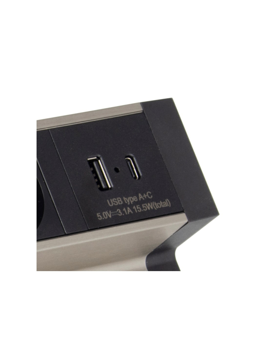 Priza birou DESKBOX 3xSchuko, USB A+C, aluminiu [4]
