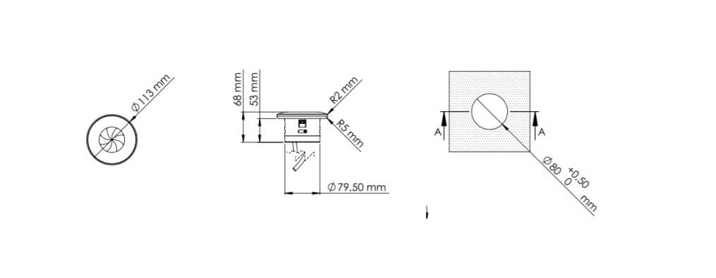 Priza incastrabila in blat SHUTTER 1xSchuko negru mat [5]