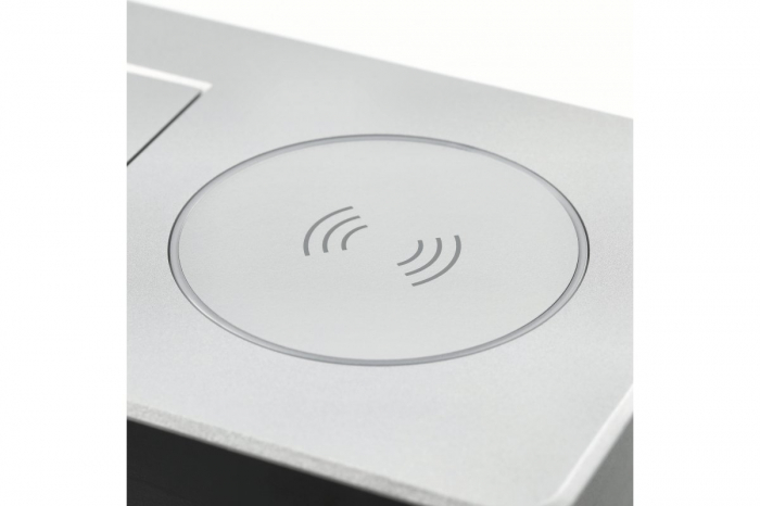 Priza incorporabila in blat AVARO PLUS 1xSCHUKO, USB A+C, incarcare WIRELESS, gri [2]