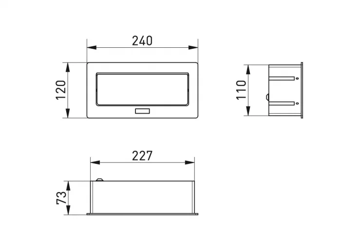 Priza incorporabila in blat 3xSCHUKO, cablu 1.5m, IP20, alb mat [2]