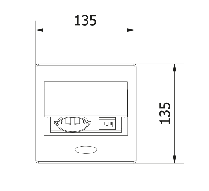 Priza incorporabila in blat AVARO 1xSchuko, 2xUSB, negru mat [5]