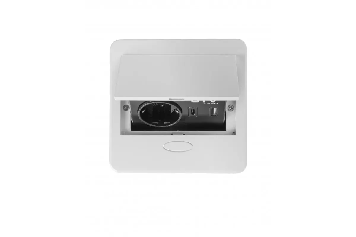 Priza incorporabila in blat AVARO 1xSchuko, 2xUSB, alb mat [2]
