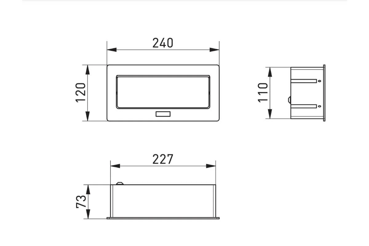 Priza incorporabila in blat bucatarie 2xSchuko 2xUSB aluminiu [2]
