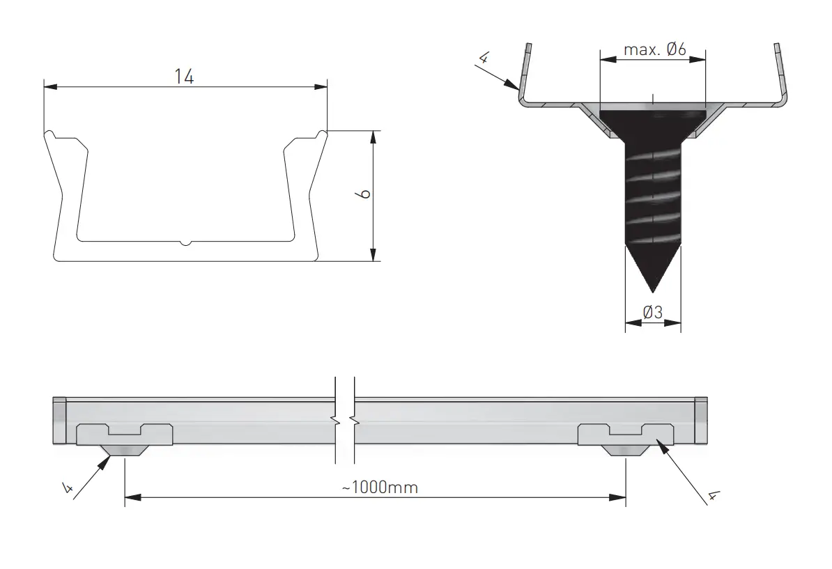 Profil aplicat banda LED 2m GLAX MINI aluminiu [4]