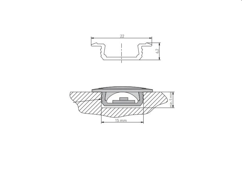Profil banda LED incastrat 2m aluminiu [5]