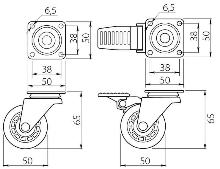 Rotila din silicon fara frana 50mm [2]