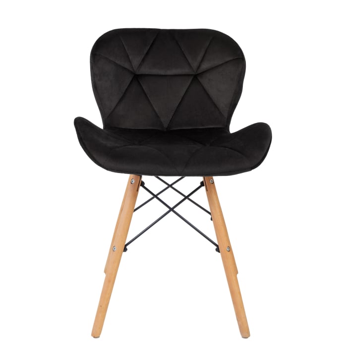 Scaun bucatarie catifea, cadru de lemn, negru, 73 x 47 cm [2]