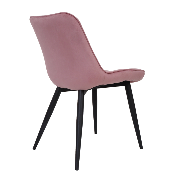 Scaun bucatarie catifea, cadru metalic, roz, 82 x 49 cm [4]