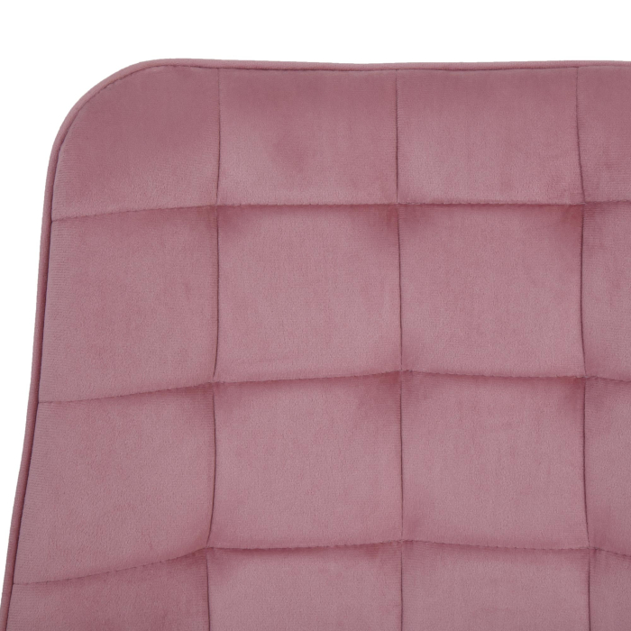 Scaun bucatarie catifea, cadru metalic, roz, 82 x 49 cm [6]