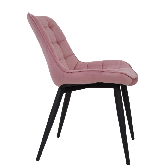 Scaun bucatarie catifea, cadru metalic, roz, 82 x 49 cm [3]