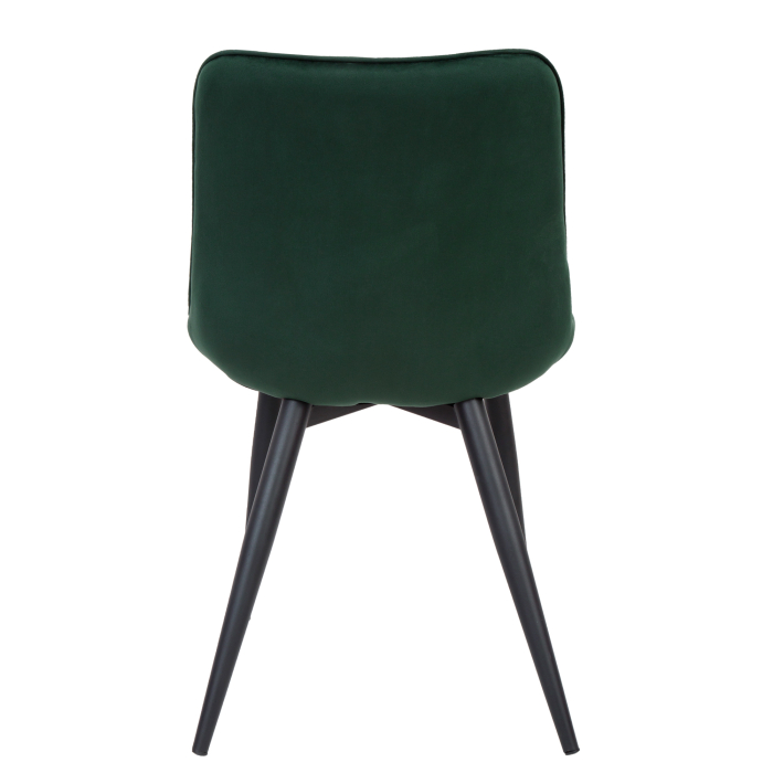 Scaun bucatarie catifea verde, cadru negru, 82 x 49 cm [5]