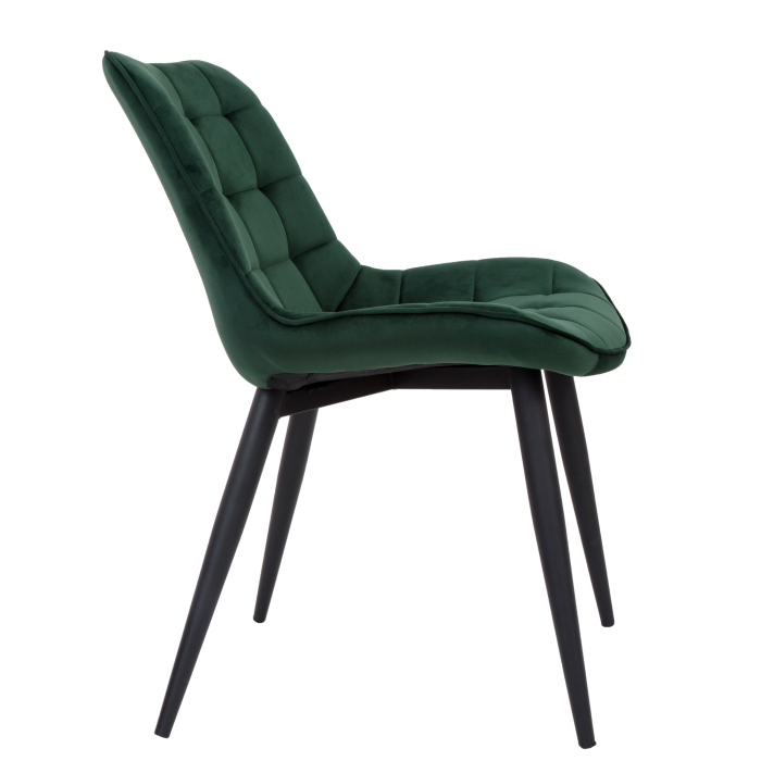 Scaun bucatarie catifea verde, cadru negru, 82 x 49 cm [3]