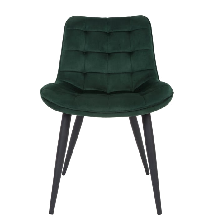 Scaun bucatarie catifea verde, cadru negru, 82 x 49 cm [2]