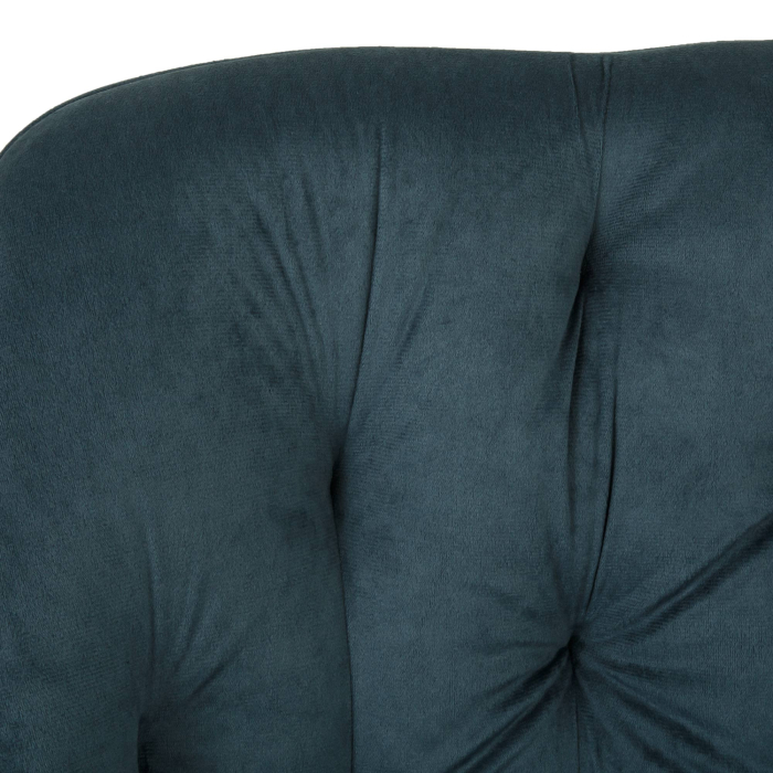 Scaun bucatarie/living catifea albastru, cadru negru, 81 x 61 cm [5]