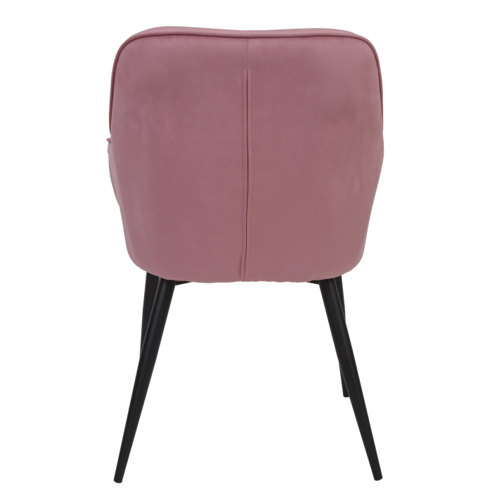 Scaun bucatarie/living catifea roz, cadru negru, 81 x 61 cm [4]