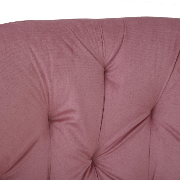 Scaun bucatarie/living catifea roz, cadru negru, 81 x 61 cm [5]