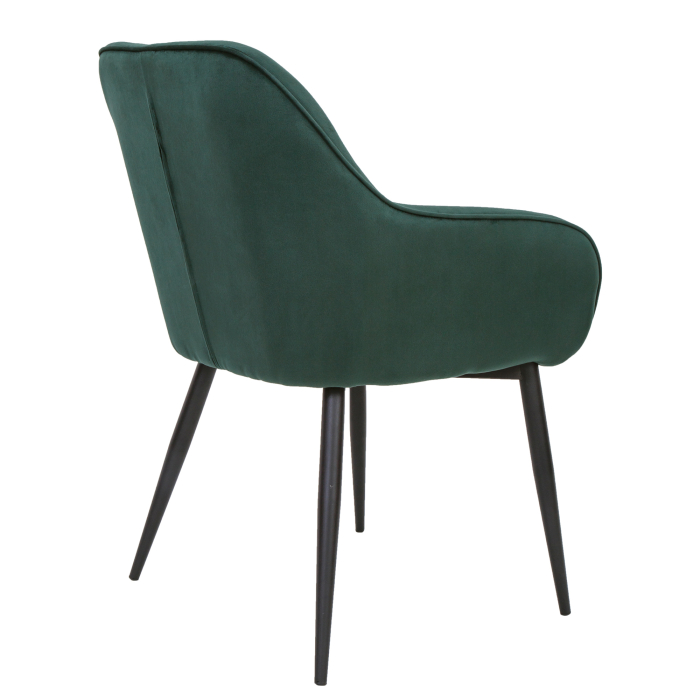 Scaun bucatarie/living catifea verde, cadru negru, 81 x 61 cm [4]