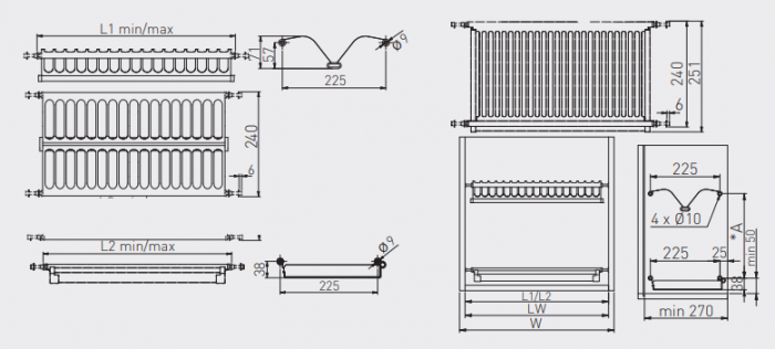 Scurgator de vase incorporabil din inox pentru corp mobilier 800mm [2]