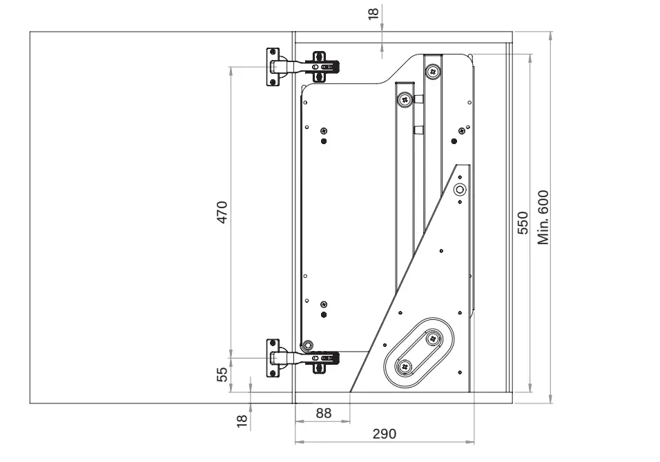 Scurgator de vase lift pentru corp de 800mm, cosuri din inox [4]