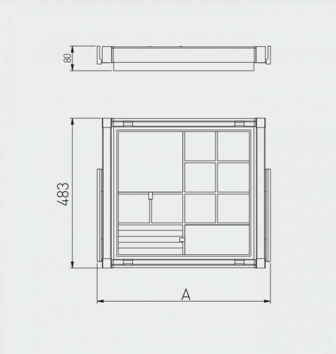 Sertar Organizator Bijuterii ELITE 600mm, Alb [4]