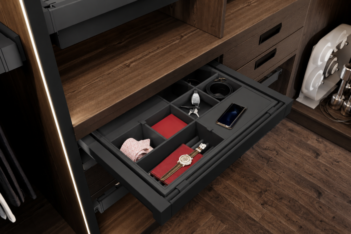 Sertar Organizator Bijuterii ELITE 600mm, Antracit [2]