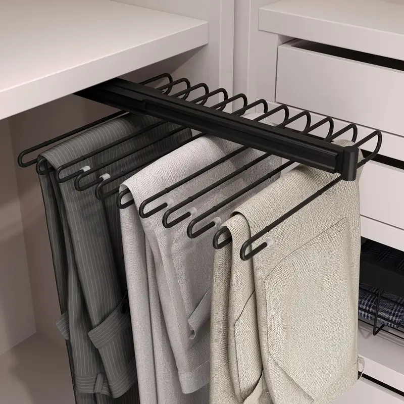 Suport pantaloni extractibil 11 brate, negru [4]