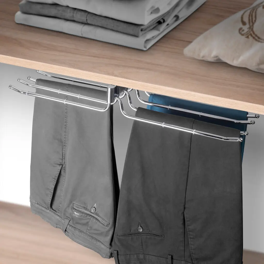 Suport pantaloni extractibil dublu cu 18 brate, crom [2]