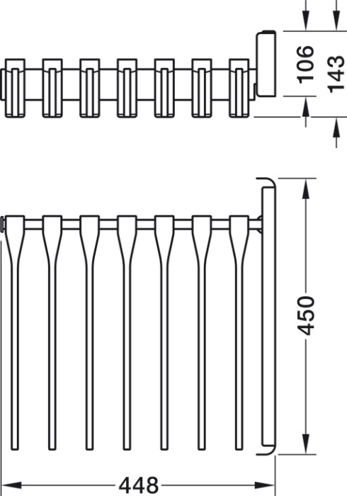 Suport pentru pantaloni CONERO 475x457mm, negru [3]