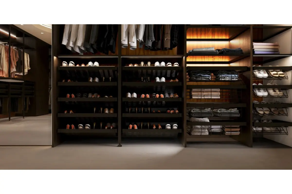 Suport pentru pantofi extractibil ELITE 600 negru, extensie totală, soft-close [2]