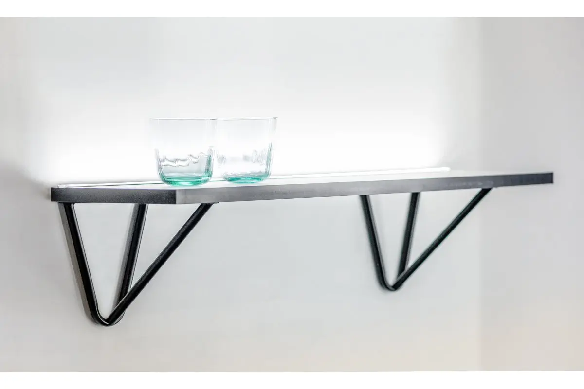 Suport pentru rafturi WIRE,18x16 cm, negru mat, metalic [3]