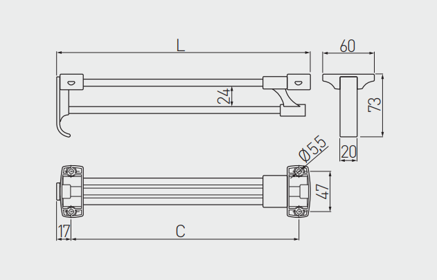 Suport umeraș extensibil 450 mm [2]