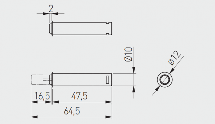 TIP-ON incastrabil GTV scurt, varf silicon, gri antracit [2]