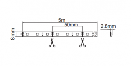 Banda LED FLASH 12V lumina calda 3200K 5m GTV [2]