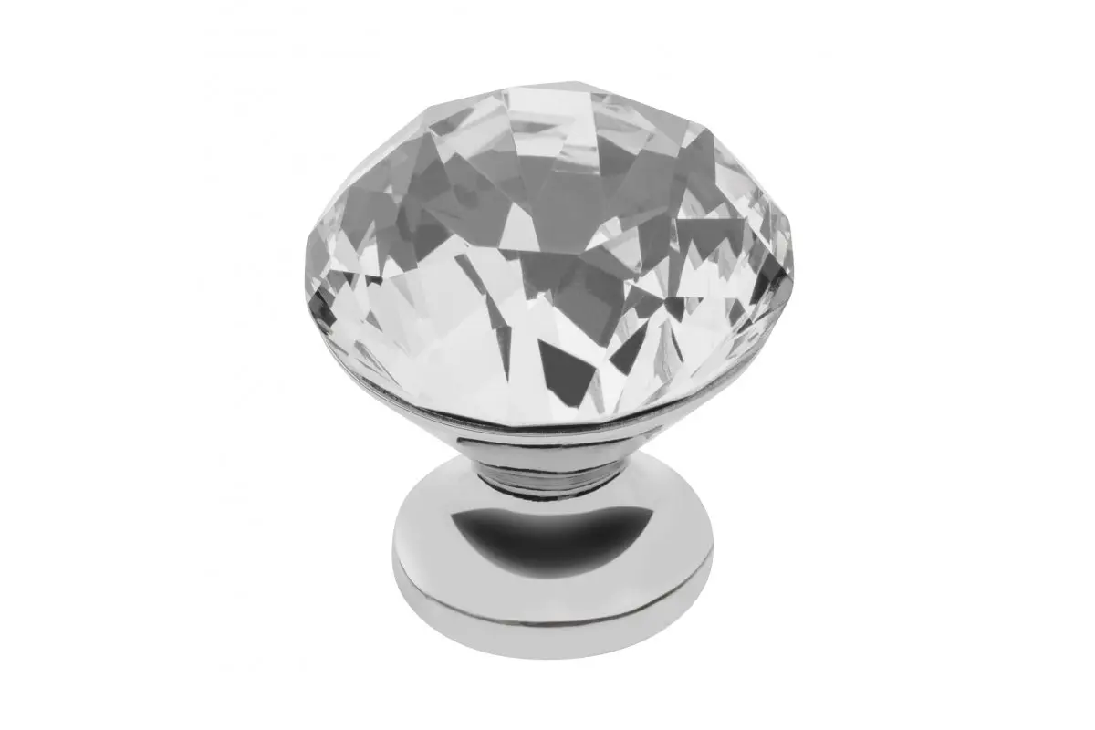 Butoni mobila - Buton mobila alb Crystal 25x28mm