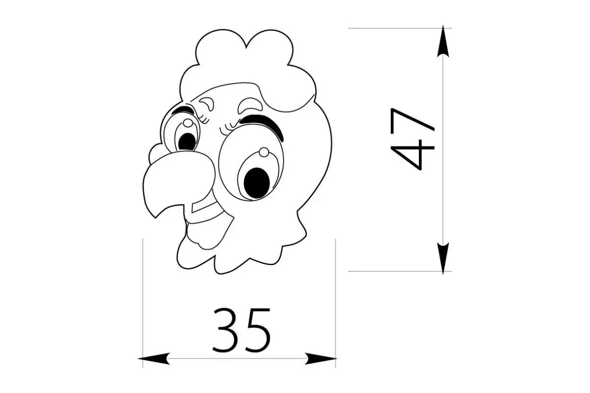 Buton mobila copii cocos 35x47mm [1]