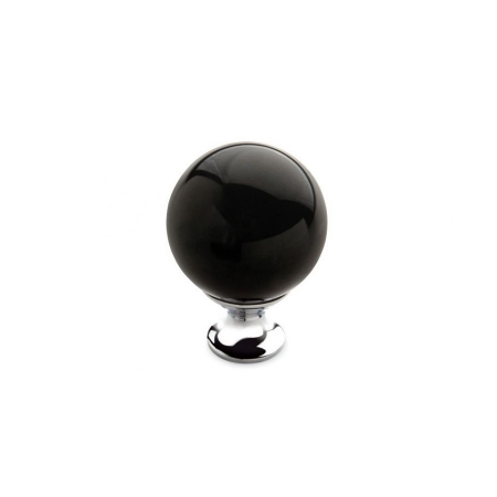 Butoni mobila - Buton mobila rotund negru/crom G2CK