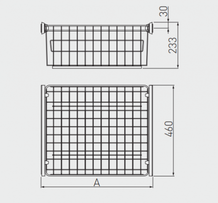 Coș de garderobă extrictabil 600 mm, antracit, cu șine incluse și mecanism soft close [2]