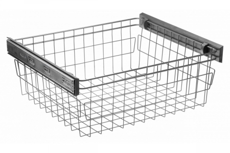 ACCESORII DRESSING - Coș de garderobă extrictabil 600 mm, antracit, cu șine incluse și mecanism soft close
