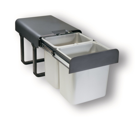 FERONERIE SI ACCESORII MOBILIER - Coș de gunoi Dumpster Double 2 x 15 litri, extragere totala