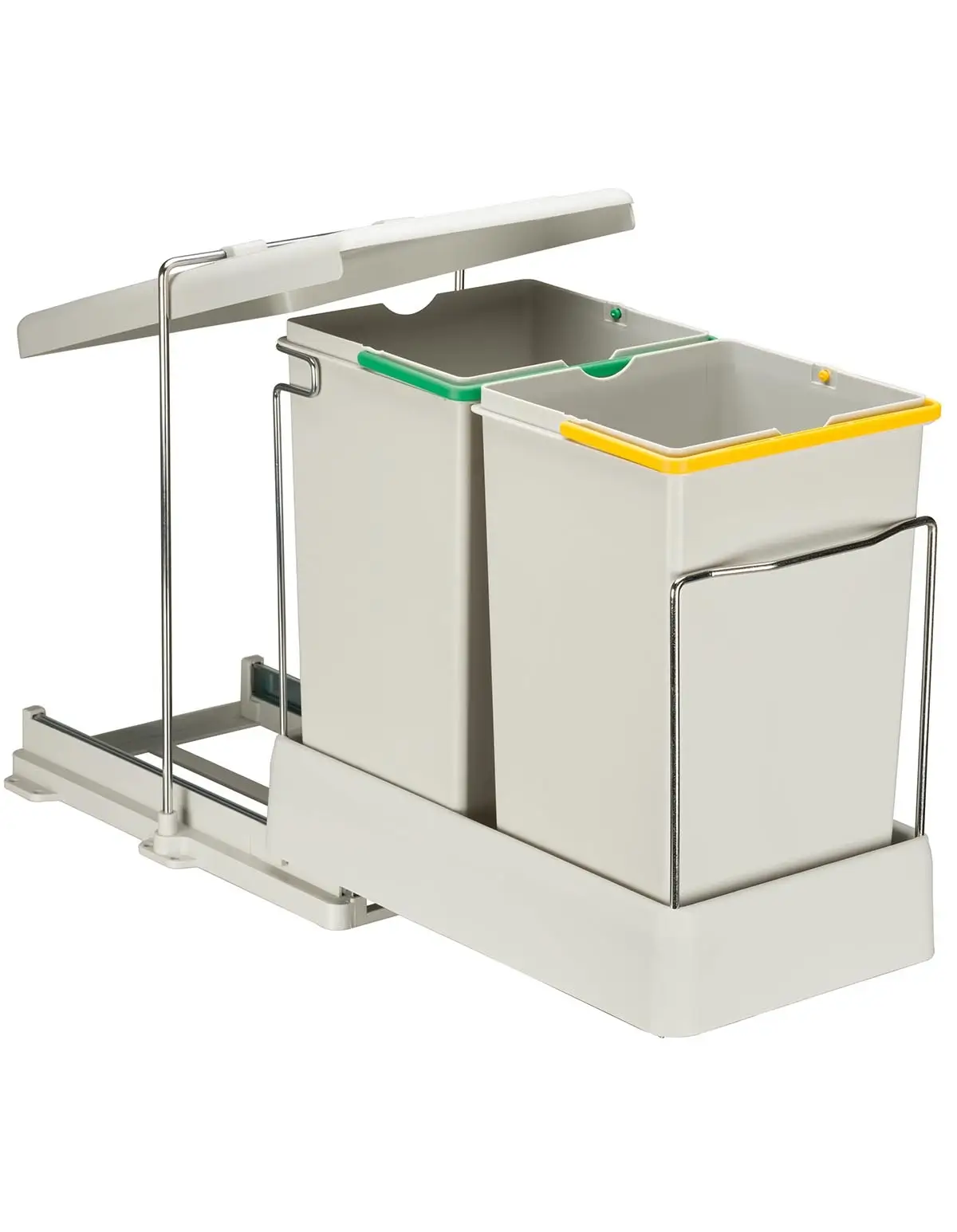Cosuri gunoi - Cos de gunoi incorporabil 14L+14L colectare selectiva, cu extragere automata