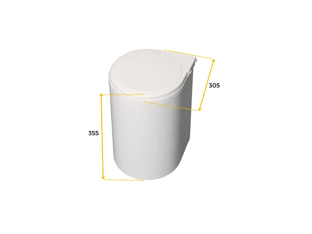 Cos de gunoi incorporabil cu montaj pe usa 13L, plastic alb [1]