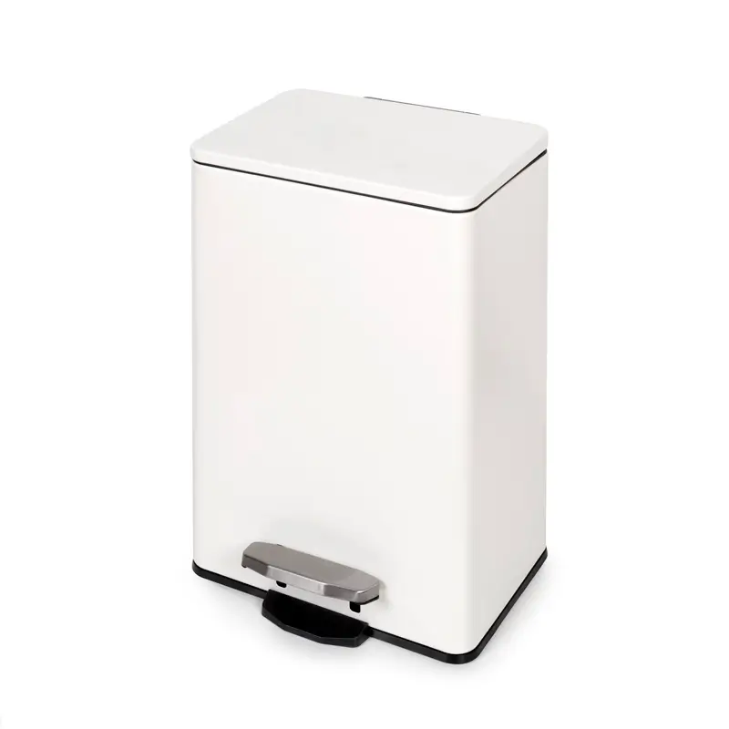 FERONERIE SI ACCESORII MOBILIER - Cos gunoi cu pedala, 12 litri , aluminiu, alb