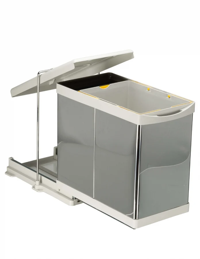 Cosuri gunoi - Cos gunoi glisant cu doua compartimente 20L+1L inox