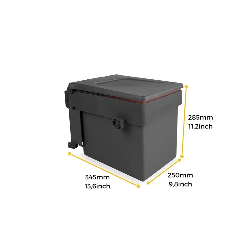 Cos gunoi incorporabil cu capac automat 15L, gri antracit [3]