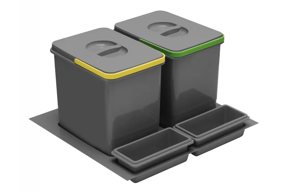 Cosuri gunoi - Cos gunoi MULTINO 600 2x15L, plastic, antracit