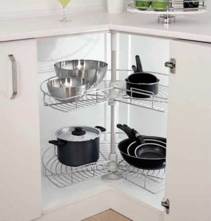 Cos rotativ pentru colt 3/4 Ø690 mm, H700 mm, crom [1]