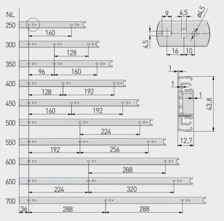 Glisiera cu bile 250mm GX, extractie totala [2]