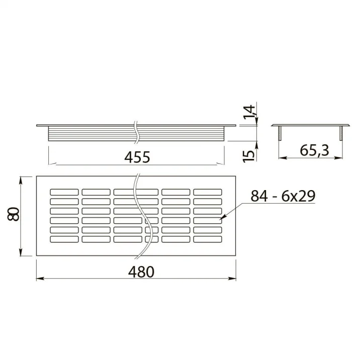Grila ventilatie 480x80mm finisaj alb [3]