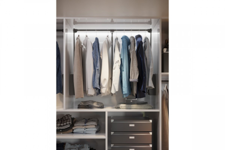 Lift umeraș haine reglabil 875mm-1200mm, oțel negru, pentru organizarea dressingului [1]
