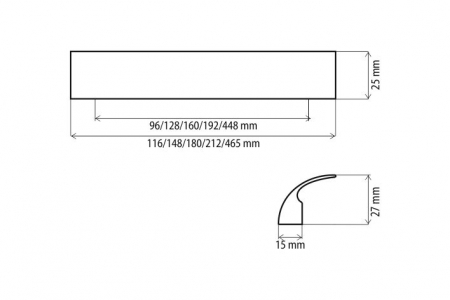 Maner mobila DU01 aluminiu mat, 160mm [1]